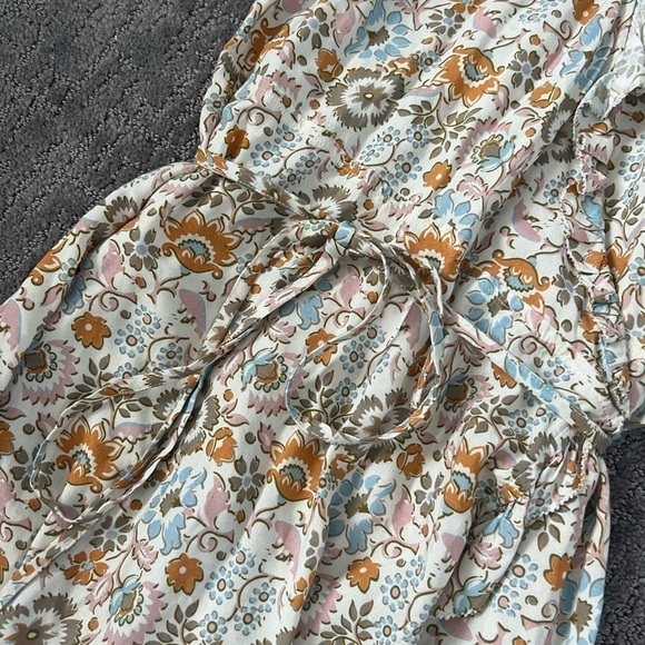 Faherty Brand Carmen Floral Ruffle Wrap MIDI Dress - Picture 4 of 8